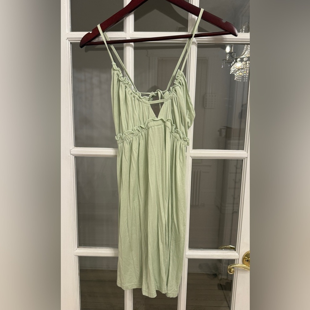 BLUE BLUSH Women's Light Green Sleeveless Back Tie Mini Dress Size S NEW